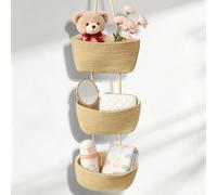 Flintronic 3 ripiani Cesti per Frutta da appendere, Cestini Decorativi Sospesi per Porte a Parete, Cesto Decorativo da Cucina in Stile Bohémien per Appendere Frutta e Verdura