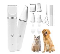 flintronic 4 IN 1 Tosatrice per Cani e Gatti, Silenzioso Tagliapeli per Zampe Impermeabile, con Potente Motore a 6000RPM, Trimmer per Zampe di Animali Domestici, per Piccola Animali Zampa Viso