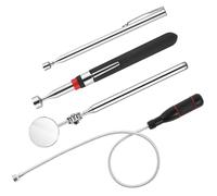 Flintronic 4 Pezzi Strumento Magnetico per Pickup, Acciaio Inossidabile Calamita Telescopica, Fino a 84 cm, Asta Telescopica Magnetica, per Chiavi, Monete, Viti, Penne e Oggetti Metallici