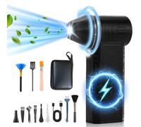 flintronic 4 Velocità 130000 giri/min Soffiatore Aria Compressa, Aria Compressa Elettrico Air Duster, Spray Arie Compresse Soffiatore pc Con Batteria da 5000mAh per Laptop, Tastiera, Auto