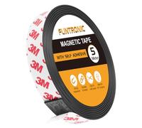 Flintronic 5M Rotolo di Nastro Magnetico, Nastro Magnetico Autoadesivo, Striscia Calamitata con Nastro Adesivo 3M, per Tende, Foto, Poster, Magneti per Frigorifero, Zanzariere, Domestico(2cm*1.5mm)