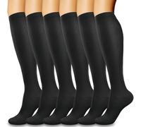 flintronic 6 Paia Calze Elastiche a Compressione Graduata, Calze Compressione Graduata per Donna e Uomo, Traspirante Compression Socks, Miglior Supporto Alla per Atletica,Lavoro,Viaggio e Gravidanza