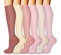 flintronic 6 Paia Calze Elastiche a Compressione Graduata, Calze Compressione Graduata, Traspirante Compression Socks, Miglior Supporto Alla per Atletica,Lavoro,Viaggio e Gravidanza