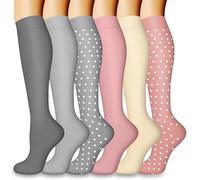 flintronic 6 Paia Calze Elastiche a Compressione Graduata, Calze Compressione Graduata, Traspirante Compression Socks, Miglior Supporto Alla per Atletica,Lavoro,Viaggio e Gravidanza
