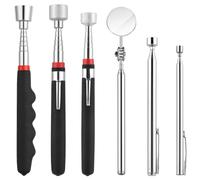 Flintronic 6 Pezzi Strumento Magnetico per Pickup, Acciaio Inossidabile Calamita Telescopica, Fino a 78 cm, Asta Telescopica Magnetica, per Chiavi, Monete, Viti, Penne e Oggetti Metallici