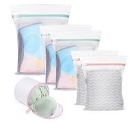 flintronic 6-Set Sacchetti Lavatrice Biancheria, Sacco per Bucato con Cerniera per Lavatrice, Sacchetto Rete Lavatrice per Delicati, Proteggi Reggiseno per Vestiti di Adulti, Sacchetto per Calzin
