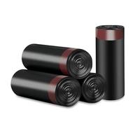 Flintronic 60 Pezzi Sacchetti Per Rifiuti Biodegradabili, Sacchetti Immondizia Organici con Maniglie Autochiudenti, Sacchetti Spazzatura Umido Compostabili 20 Lt, per Cucina, Ufficio(50X60cm, Nero)