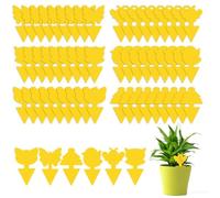 Flintronic 66 Pezzi Plant Flycatcher, Trappola per Mosche della Frutta, Catcher Appiccicoso Gialle per Moscerini a Doppia Faccia, Cattura Mosche a Doppia Faccia, per Proteggere le Piante