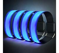 flintronic Bande Catarifrangenti, 4 Pezzi LED Bracciale, Braccialetto Riflettente LED, Braccialetto, Racciale Catarifrangent, Fascia per Braccio per Jogging Bici