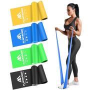 Flintronic Bande Elastiche Fitness, 4 Pezzi 1.5M Elastici Fitness, Banda Elastica con 4 Livelli di Resistenza, Fascia Elastica Fitness di Resistenza Ideale per Crossfit, Yoga, Pilates