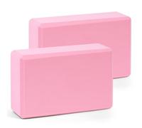 flintronic Blocco yoga per adulti, set da 2 pezzi, schiuma Eva ad alta densità, ecologica e leggera, schiuma rigida, antiscivolo, ideale per pilates, pilates, meditazione (rosa)