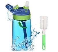 flintronic Borraccia Bambini 480ml con Cannuccia, Mini Bottiglia Acqua Senza BPA, A Prova di Perdite, Termica in Plastica, Portabile
