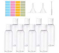 flintronic Bottiglie da Viaggio, 100ML in Plastica, Portatile Contenitori Spray, Set Trasparenti con Etichetta Contagocce Cucchiaio