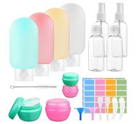 Flintronic Bottiglie da Viaggio in Silicone, 18 Pezzi Portatili Contenitori da Viaggio, Flaconi Viaggio Ricaricabili, 80/60/30/10ML Bottiglia da Viaggio per Shampoo Balsamo Liquidi Lozione