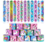 flintronic Braccialetti Slap, 24Pezzi Slap Bracelets, Bracciali a Scatto, Schiaffo Bracciali Gadget per Compleanno Festa Bomboniere Regalo per Bambini Ragazze Ragazzi