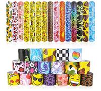 flintronic Braccialetti Slap, 30Pezzi Slap Bracelets, Bracciali a Scatto, Schiaffo Bracciali Gadget per Compleanno Festa Bomboniere Regalo per Bambini Ragazze Ragazzi