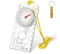 flintronic Bussola di Navigazione, Bussola da Escursionismo Impermeabile, Direzione Magnetica, Compass di Orientamento, per Mappe, Navigazione, Orienteering, Sopravvivenza, Backpacking -Trasparente