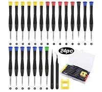Flintronic Cacciavite per Occhiali, Set di 24 Cacciaviti Magnetici | Precisione Micro Riparazione + 2 Pinzette + Magnetizzatore,Kit Cacciaviti a Torx a Testa Piatta per PS4 Orologio Gioiellieri