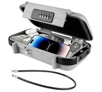 Flintronic Cassaforte Portatile, con Rimovibile Fune Metallica, Cassetta di Sicurezza Combinazione per Telefono, con Serratura a Combinazione, per Spiaggia Auto Ufficio Vacanze