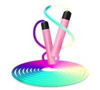 Flintronic Corda per Saltare Illuminata, Corde Salto, Corda Saltare Regolabile, per Donna Uomo da Fitness, Perdita di Peso, Rosa
