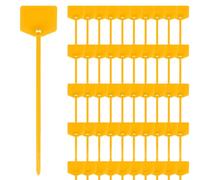 Flintronic Fascette, 50 Pezzi Fascette in Autobloccanti per Cavi, Scrivere su Etichette, Stringicavo, per Marcatura Cable Management Giardinaggio, Giallo