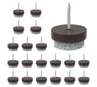 Flintronic Feltrini Sedie, 20 Pezzi Feltrini con vite, Feltrini Sedie 20 mm, Scivoli per Mobili Professionali, Piedini Protettivi per Mobili, il Rumore, per Mobili e Pavimenti (Marrone)