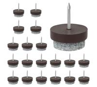 Flintronic Feltrini Sedie, 20 Pezzi Feltrini con vite, Feltrini Sedie 22 mm, Scivoli per Mobili Professionali, Piedini Protettivi per Mobili, il Rumore, per Mobili e Pavimenti (Marrone)