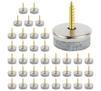Flintronic Feltrini Sedie, 38 Pezzi Feltrini con vite, Feltrini Sedie 22 mm, Scivoli per Mobili Professionali, Piedini Protettivi per Mobili, il Rumore, per Mobili e Pavimenti (Grigio)