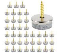Flintronic Feltrini Sedie, 40 Pezzi Feltrini con vite, Feltrini Sedie 20 mm, Scivoli per Mobili Professionali, Piedini Protettivi per Mobili, il Rumore, per Mobili e Pavimenti (Grigio)
