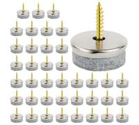 Flintronic Feltrini Sedie, 40 Pezzi Feltrini con vite, Feltrini Sedie 24 mm, Scivoli per Mobili Professionali, Piedini Protettivi per Mobili, il Rumore, per Mobili e Pavimenti (Grigio)