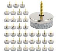 Flintronic Feltrini Sedie, 40 Pezzi Feltrini con vite, Feltrini Sedie 28 mm, Scivoli per Mobili Professionali, Piedini Protettivi per Mobili, il Rumore, per Mobili e Pavimenti (Grigio)
