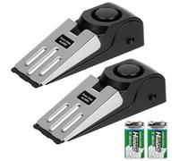Flintronic Fermaporta Antifurto, Sicurezza Casa,2pz | Fermaporta con Cuneo Antiscivolo, con 120DB Sirena, Batteria per Casa Appartamento Hotel Viaggio, Protezione Antintrusione