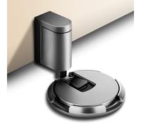 Flintronic Fermaporta da Pavimento Meccanico, Fermaporta Meccanico Silenzioso, Con 3M Autoadhesivos e Nascondi Viti Montate, per Ufficio, Hotel, Camerette, Bagno, Balcone, Cucina-Argento