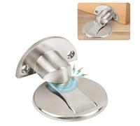 Flintronic Fermaporta Magnetico, 1 Pezzi Fermaporta Pavimento Magnetico, con Viti Autoadesive Nascoste, Nessun Pugno, per Ufficio, Hotel, Camerette, Bagno, Balcone, Cucina (Argento)