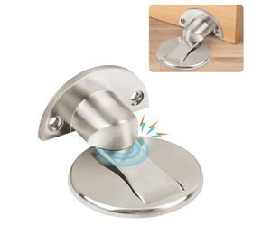 Flintronic Fermaporta Magnetico, 1 Pezzi Fermaporta Pavimento Magnetico, con Viti Autoadesive Nascoste, Nessun Pugno, per Ufficio, Hotel, Camerette, Bagno, Balcone, Cucina (Argento)