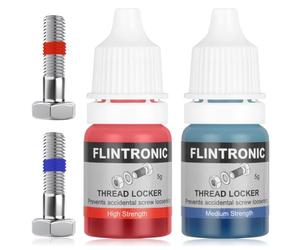 Flintronic Frenafiletti, 2Pcs x 5 ml Frenafiletti Medio e Alta Resistenza, Resistente a Urti e Vibrazioni, per Dadi, Bulloni, Elementi di Fissaggio Metallici, Fissaggio a Vite