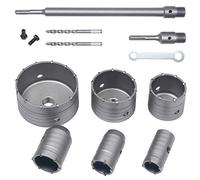 Flintronic Gruppo Seghe a Tazza, 10 pezzi Set di Punte Cave, per Trapano a Tazza con Diametro di 35 mm, 40 mm, 50 mm, 65 mm, 80 mm e 110 mm, SDS Plus, per Punte Resistenti Agli Urti