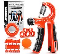 Flintronic Hand Grip, Kit Rafforzatore Mani, Set da 5 Gripper, con Gripper, Pallina Antistress Mano Terapia, Attrezzo per Esercitare Le Dita, Finger Stretcher, Anello per Esercizi (Arancione)