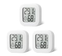 Flintronic Igrometro Termometro per Interni, 3 Pezzi Mini LCD Digitale Thermometer con Emoji, per Casa Monitor di Temperatura e Umidità per Ambienti, per Casa, Ufficio, Rettile, Asilo Nido