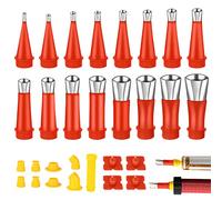 flintronic Kit di Beccuccio Silicone, 29PCS Pistole di Silicone Attrezzi Per Calafataggio Ugello, Ugelli in Gomma Rivestimento di Ugelli per Calafataggio in Acciaio Inossidabile per Lavabo da Cucina