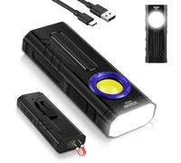 flintronic LED Torcia Piatta, Lampada da Lavoro COB Ricaricabile | Tramite USB-C, Impermeabile IPX4, 7 modalità illuminazione, Lampada portatile Auto/Campeggio/Casa, uso emergenza X608 Ultra