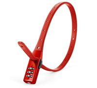 Flintronic Lucchetto Combinazione per Casco, Antifurto per Bicicletta, Serratura per Bicicletta Portatile, Lucchetto Antifurto 47cm, Rosso