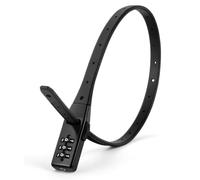 Flintronic Lucchetto di sicurezza multiuso per bici e cravatta, combinazione ricodificabile a 3 ruote, chiusura a zip combinata, adatta per lucchetto, casco/passeggino, nero