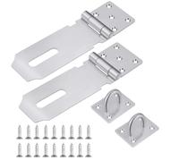 Flintronic Lucchetto Hasp 4 Pollici, 2 Pezzi Acier Inoxydable Chiusura Lucchetto Hasp, Dispositivo di Blocco Hasp di Sicurezza per Lucchetto, Porta in Legno, Armadio, Porta Finestra, Cancelli- Argento