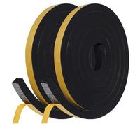 Flintronic Nastro Autoadesivo in Schiuma, 12 x 12 mm Guarnizione in Gomma per Porte e Finestre, Guarnizione per Porta Insonorizzata Antipioggia, Striscia di Tenuta per Aria Condizionata (4m)