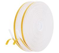 flintronic Nastro Autoadesivo in Schiuma, 2 Rotoli 6x1.5mm 20m Guarnizione in Gomma per Porte e Finestre, Guarnizione per Porta Insonorizzata Antipioggia, Striscia di Tenuta per Aria Condizionata