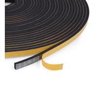 flintronic Nastro Autoadesivo in Schiuma, 6x3 mm 10m Guarnizione in Gomma per Porte e Finestre, Guarnizione per Porta Insonorizzata Antipioggia, Striscia di Tenuta per Aria Condizionata(Nero)