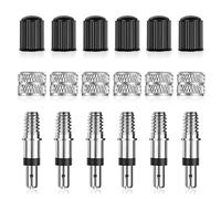 Flintronic Nucleo Valvola Bici, 6 Pezzi Valvola Nucleo, Bicicletta Adattatore per Valvola, Kit Sostituzione Valvola Presta, Kit di Strumenti per la Rimozione della Valvola della Bici