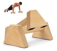 Flintronic Parallele Calisthenics in Legno - Maniglie per Flessioni, Parallele Basse per Fitness, Parallela in Legno, Ginnastica e Allenamento Della Parte Superiore del Corpo