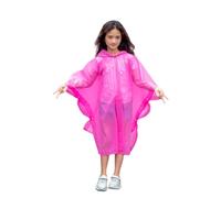 flintronic Poncho Antipioggia Bambino, Impermeabile Portatile in EVA Riutilizzabile per Bambini, Leggero con Cappuccio e Bottoni, per Scuola, Viaggi, Escursioni all'aperto